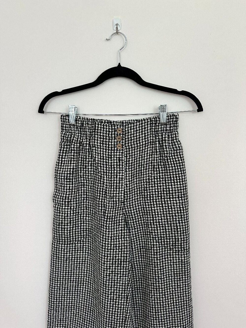 NWOT not PERFECT LINEN Ghent Pants – Black & White Gingham (S) - Picture 6 of 9